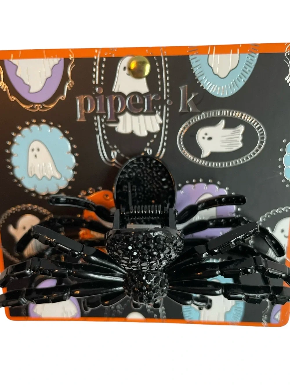 Piper K Black Sparkle Spider Hair Clip - Accessories